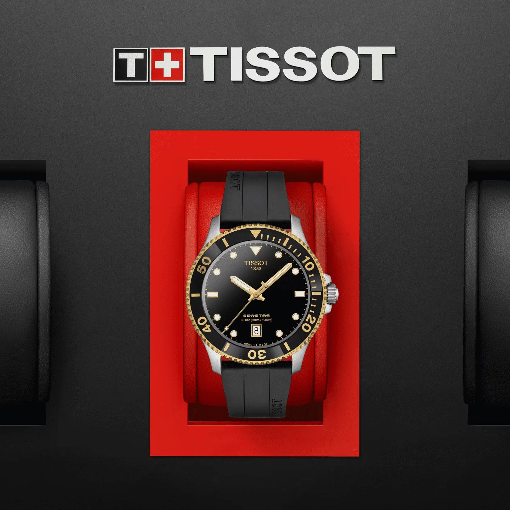 Orologio Uomo Tissot Quarzo Solo Tempo Acciaio Seastar Nero 300 m T1204102705100